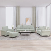 Set di Divani 4 pz con Cuscini Grigio Chiaro in Velluto