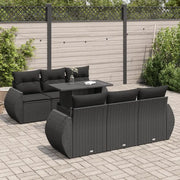 Set Divani da Giardino con Cuscini 7pz Nero Polyrattan 3326576