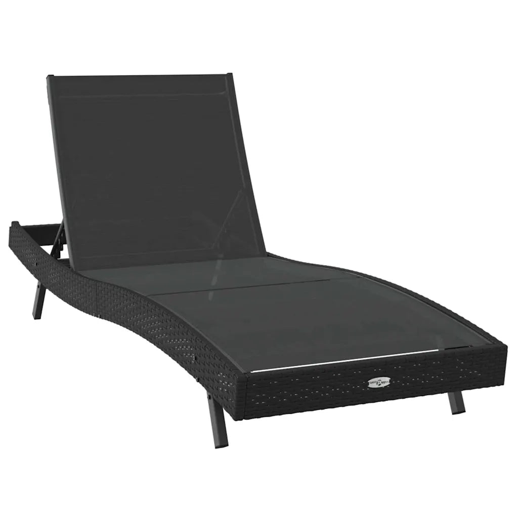 Lettino da sole Nero 197 x 70 x 82 cm polyrattan