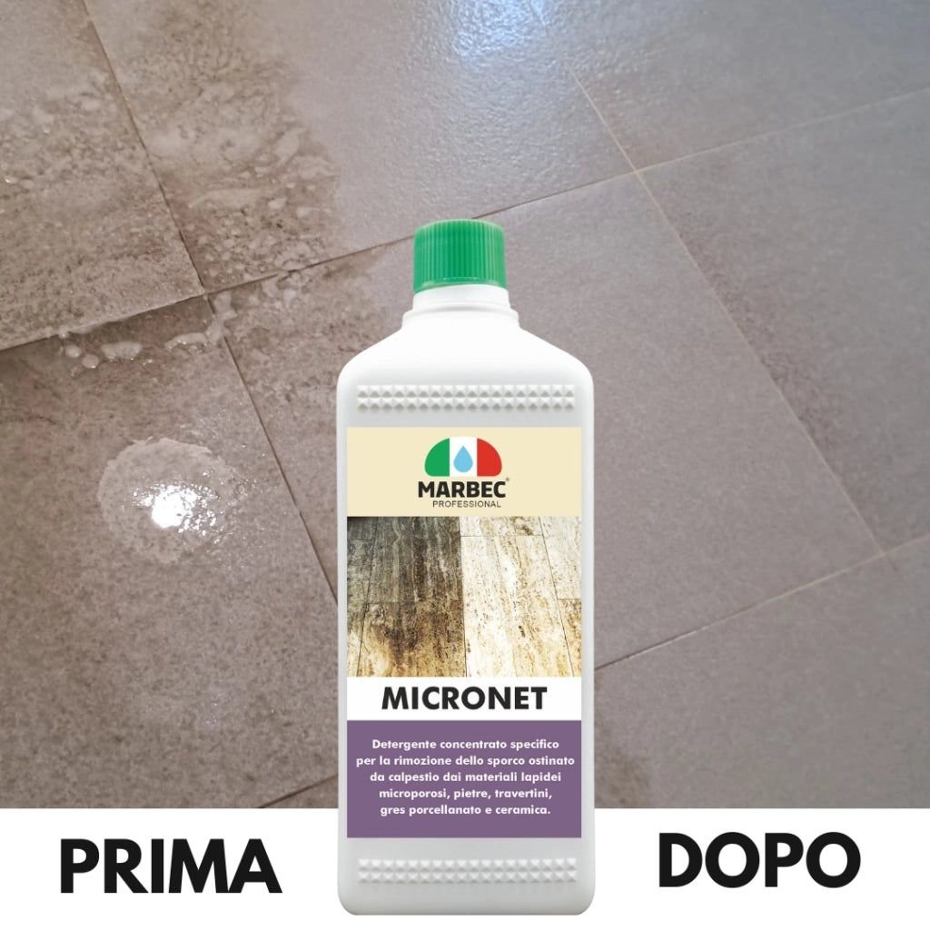 Detergente per gres porcellanato e pietre MICRONET   1LTx6Pz
