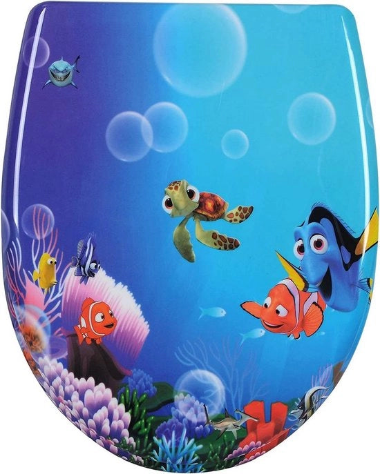 Toiletbril in Duroplast - Chiuder Porta WC con Funzione Soft-Close - Coperchio WC con Rilascio Rapido - Resistente agli Antibatteri - Facile da Pulire - Antiscivolo - 45,5 cm x 37,1 cm