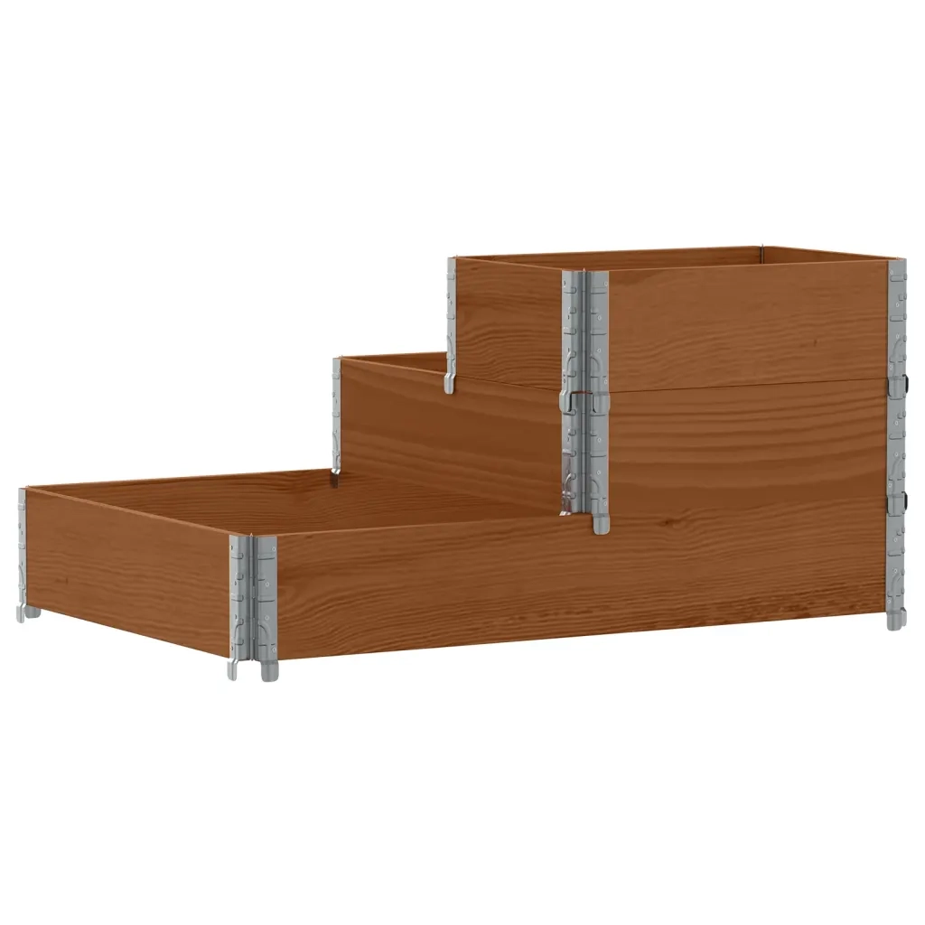 Fioriera Rialzata a 3 Livelli Marrone 120x80 cm Legno di Pino 4010316