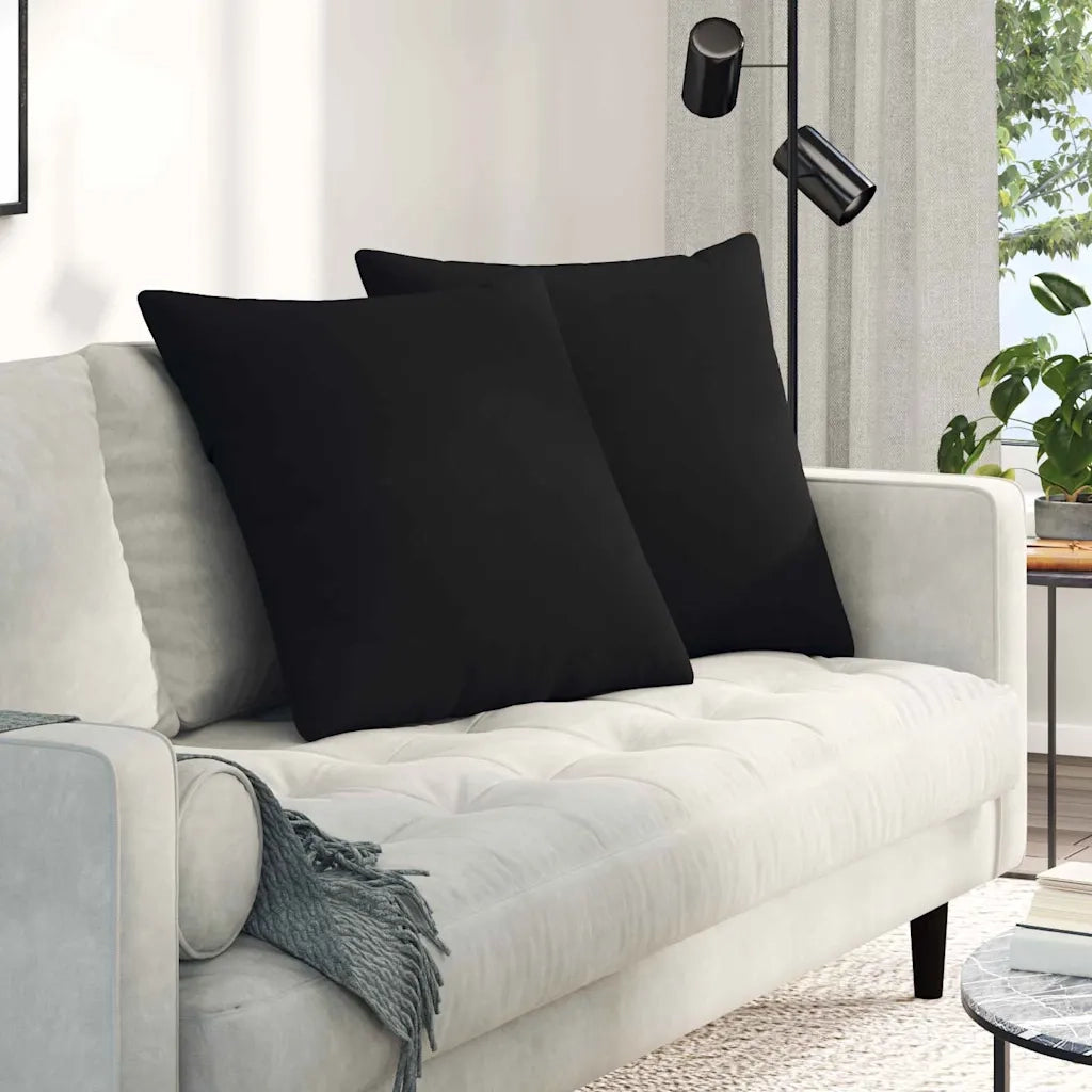 Cuscini da Divano 2 pcs Nero 80 x 80 cm Tessuto 42014072