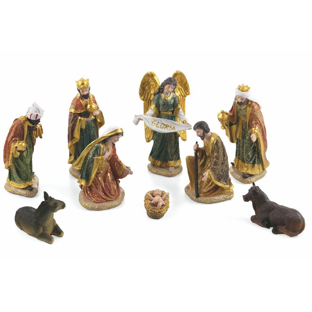 NATIVITÀ IN CERAMICA 9 PEZZI 20 CM