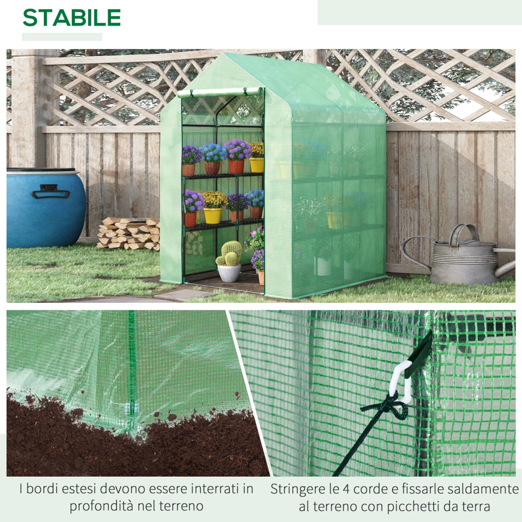 Serra da Giardino con Scaffali ¨C Minimal ¨C Verde 143x138x190 cm