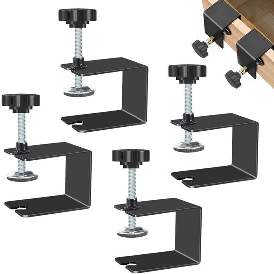 Clessidre RVS universali per lavoro in tavola - 4 pezzi - Morsetto forte - Adatto per lavorazione del legno - Colore argento