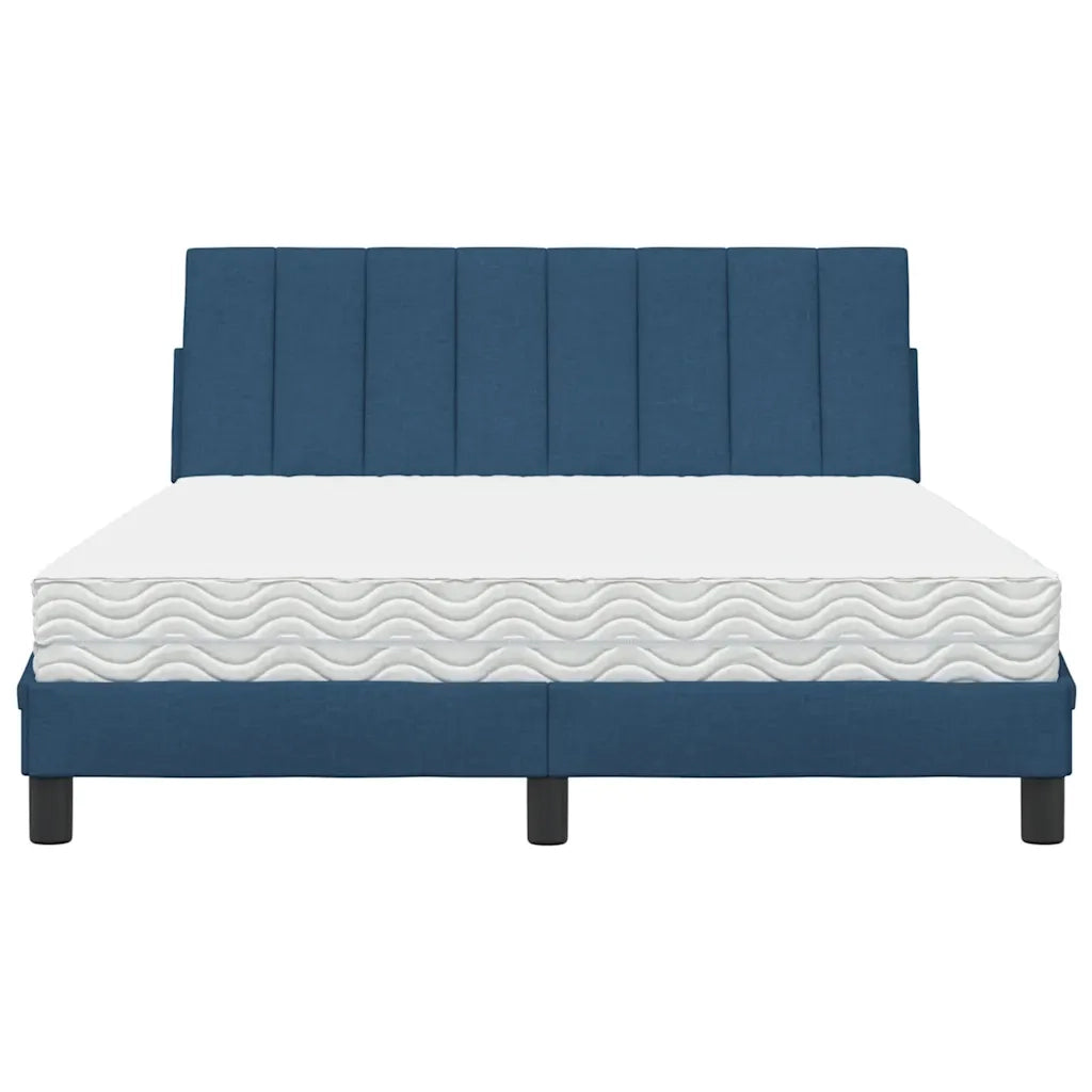 Letto con Materasso Hanko Blu 120x200 cm in Tessuto 3310523