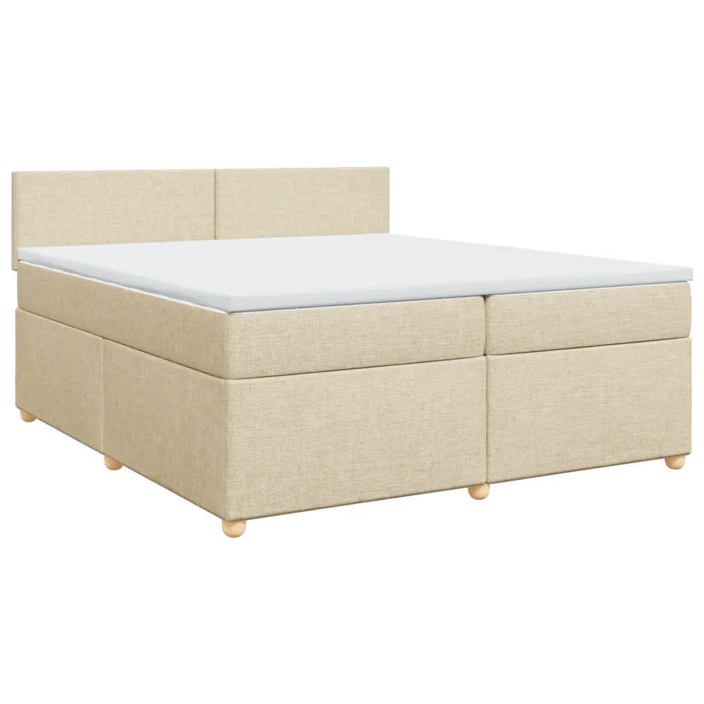 Giroletto a Molle con Materasso Crema 200x200 cm in Tessuto 3289085