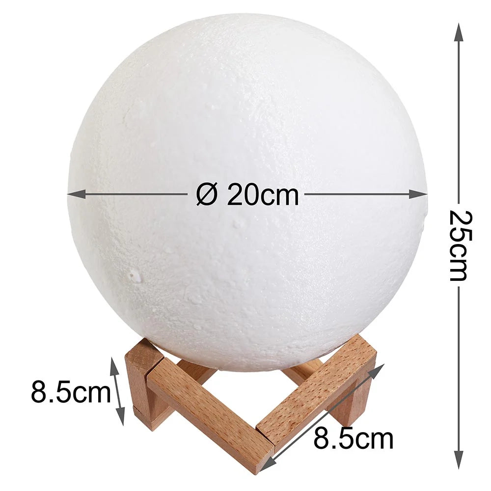 Lampada da Tavolo Sfera 20cm Luce LED RGB Touch e Batteria Ricaricabile USB