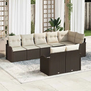 Set Divano da Giardino Marrone polyrattan