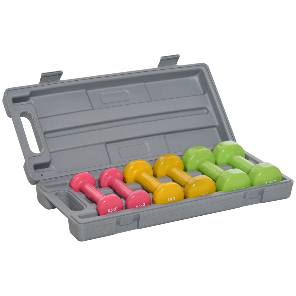 Set manubri pesi con valigetta ¨C Minimal ¨C 0.5kg 1kg 1.5kg in acciaio e PU