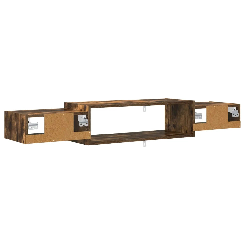 Mobile TV da Parete A parete-Credenza per TV sospesa Rovere Fumo 140 x 28 x 21 cm