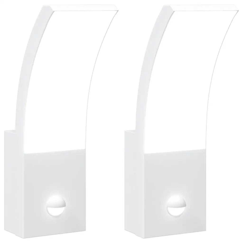Applique con LED e Sensore 2 pz Bianche in Alluminio Pressofuso 4006267
