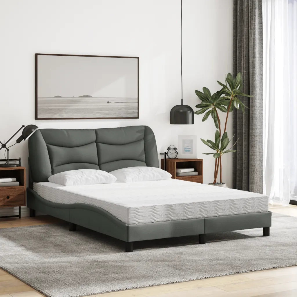 Letto con Materasso Hvar Grigio Scuro 120x200 cm Tessuto