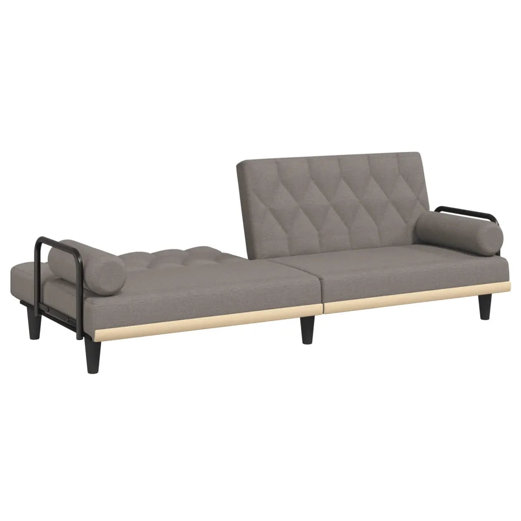 Divano Letto con Braccioli Tortora in Tessuto 351942