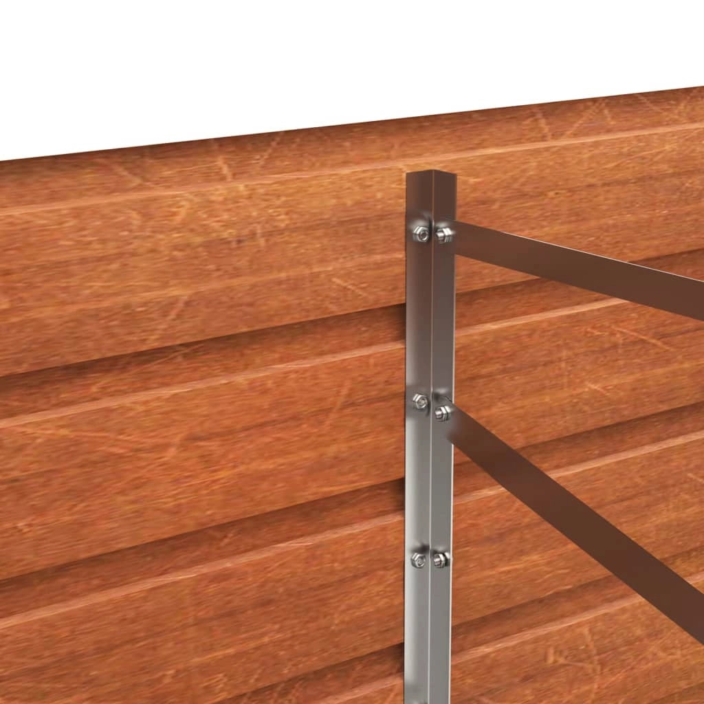 Fioriera rialzata per piante fiori terrazza giardino finitura ruggine 160 x 40 x 45 cm acciaio corten marrone 02_0039862