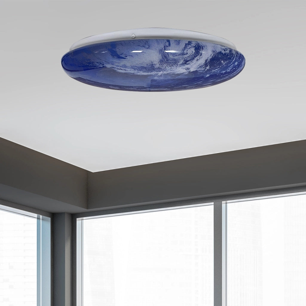 Plafoniera moderna tonda Ø33 blu/bianca LED 18W Tierra
