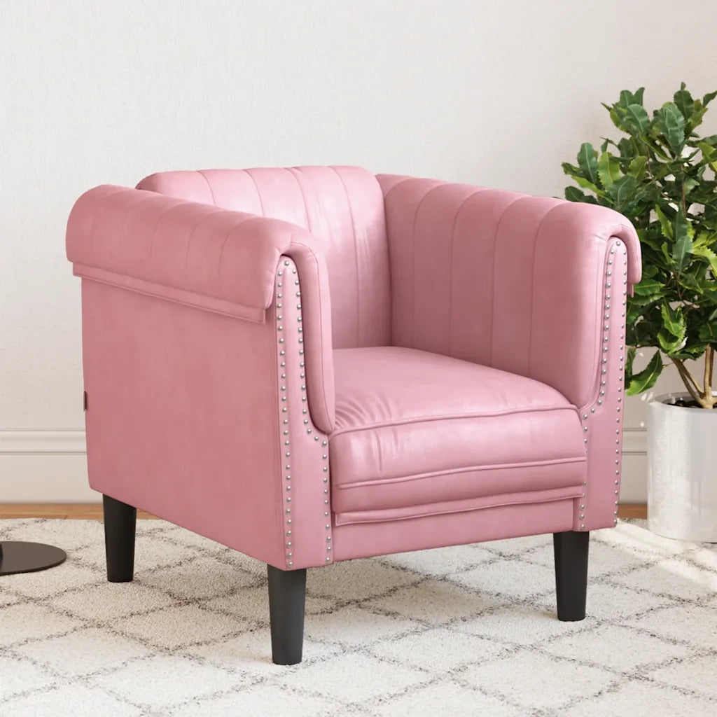 Poltrona | Sedia Relax Rosa in Velluto