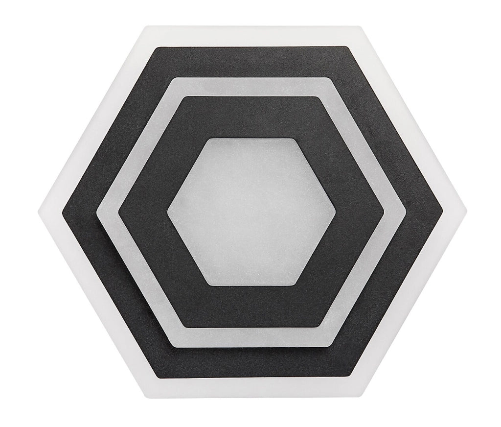 Plafoniera LED Rabalux Bitsi esagonale nera 23W 27cm