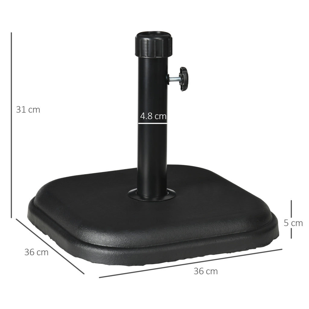 Base per Ombrellone in Plastica e Cemento ¨C Minimal ¨C 36x36x31cm, Nero, 11kg
