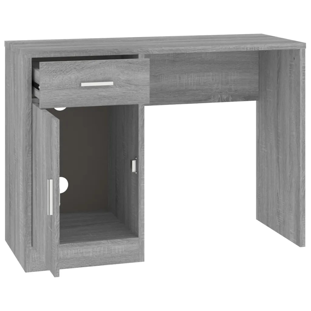 Scrivania | Tavolo da Ufficio Cassetto grigio sonoma 100x40x73cm Legno Multistrato