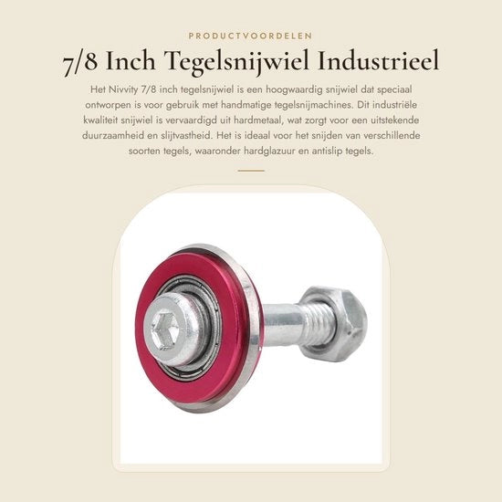 Tegelsnijwiel 7/8 Pollici - Qualità Industriale - Ricambio - Tagliatubi Manuale - Alta Durezza - Resistente agli Sfregamenti
