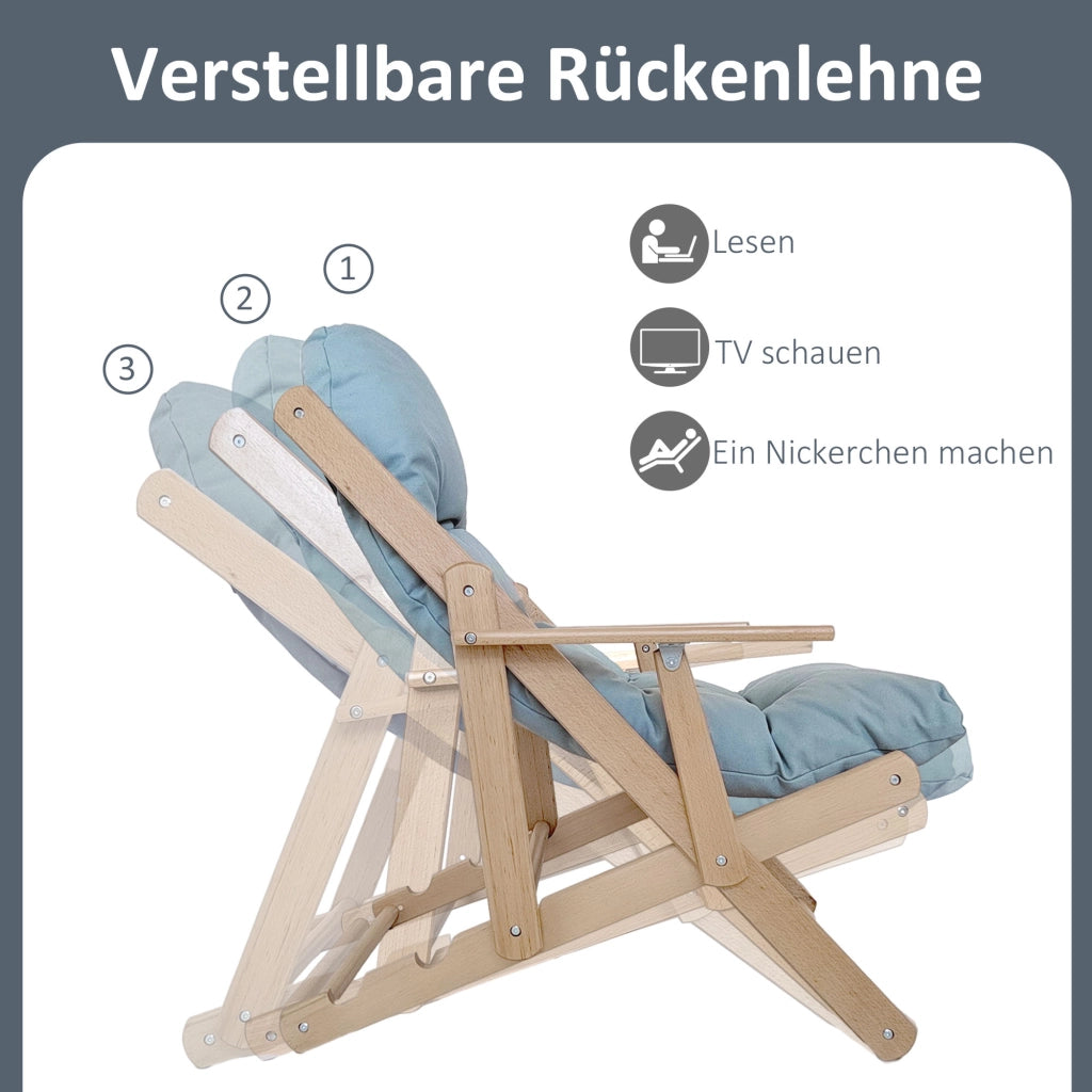 Poltrona relax reclinabile ¨C Xylo ¨C schienale regolabile, struttura in legno di faggio, grigio chiaro