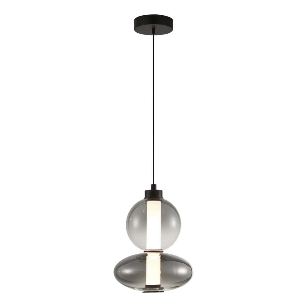 Lampada a sospensione Daphne LED 12W nera vetro Ø20