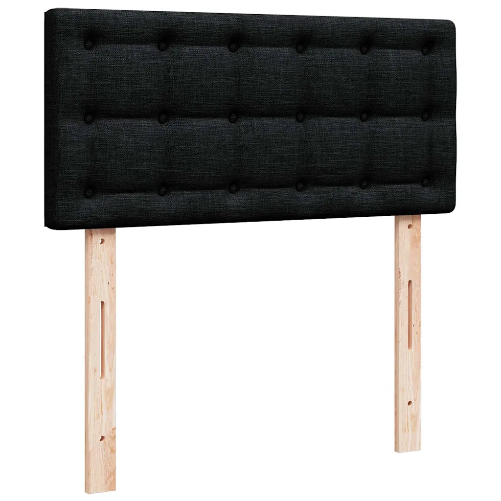 Pouf Letto con Materasso Nero 100x200 cm in Tessuto 3312452