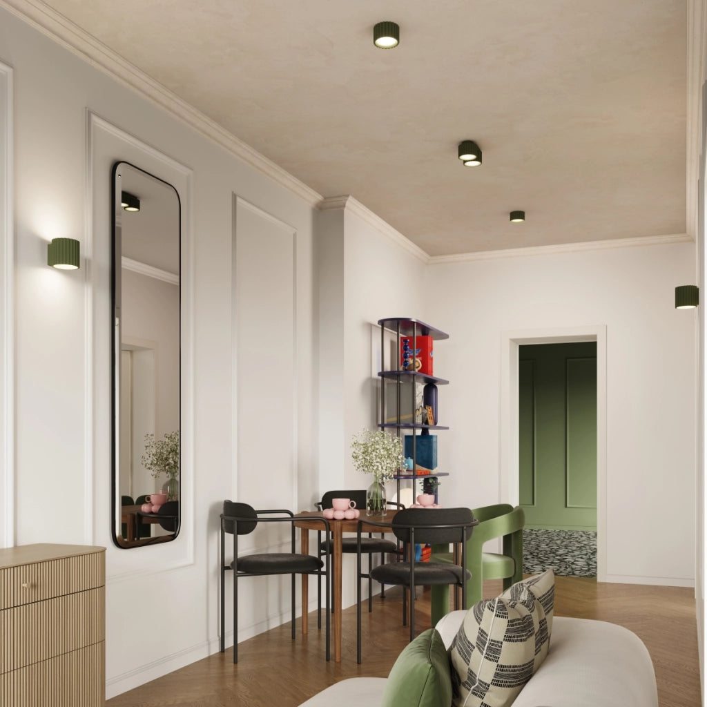 Lampada da soffitto AURA 1 verde oliva Gx53