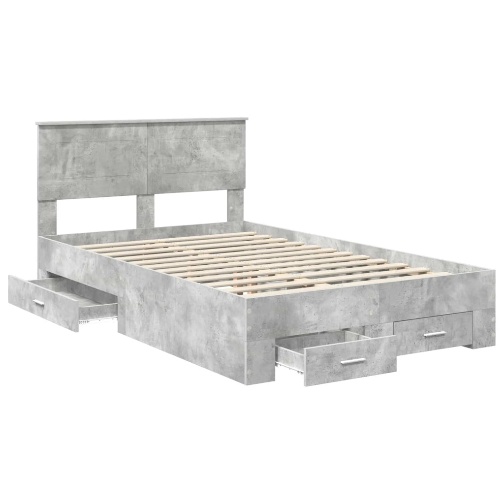 Struttura del letto con testiera Grigio cemento 120 x 190 cm 3408284