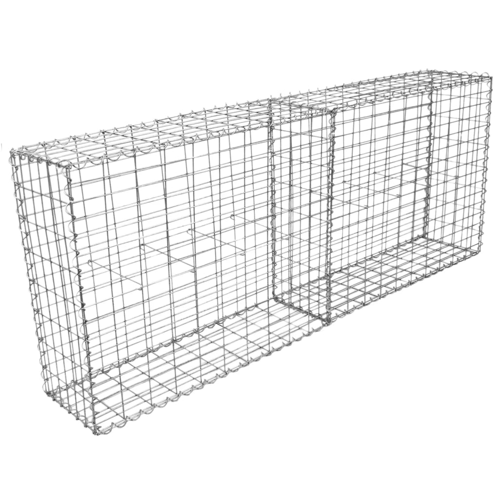 2 Gabbioni per Sassi da Giardino e da Esterno 100cm x 95cm x 30cm in Acciaio