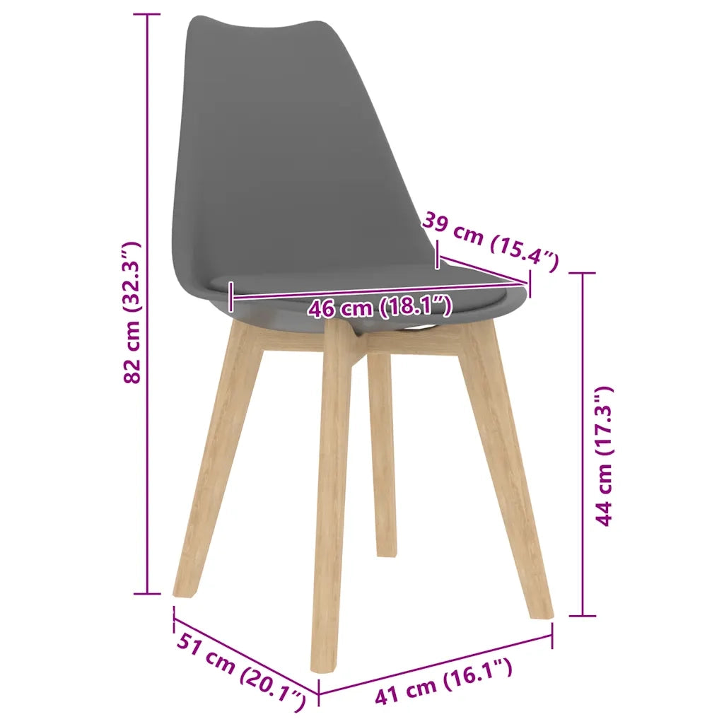 Sedie da Pranzo 2 pz Grigie in Plastica 244785