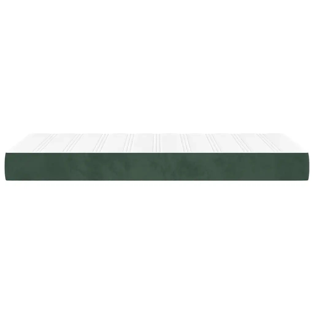 Materasso a Molle Insacchettate Rigidità Media Verde Scuro 100x220x20 cm in Velluto 4016609