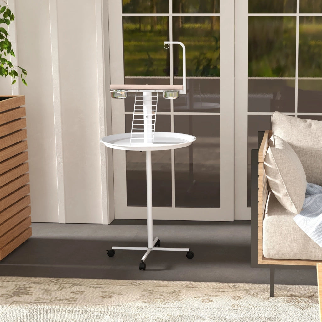 Mangiatoio per Uccelli con Ruote ¨C zephmum ¨C Bianco ?60x138 cm