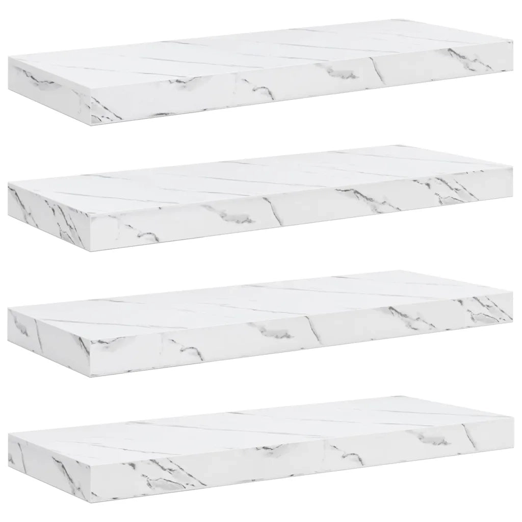 Scaffale da parete 4 pcs Marmo Bianco 60 x 23 x 4 cm 42019970