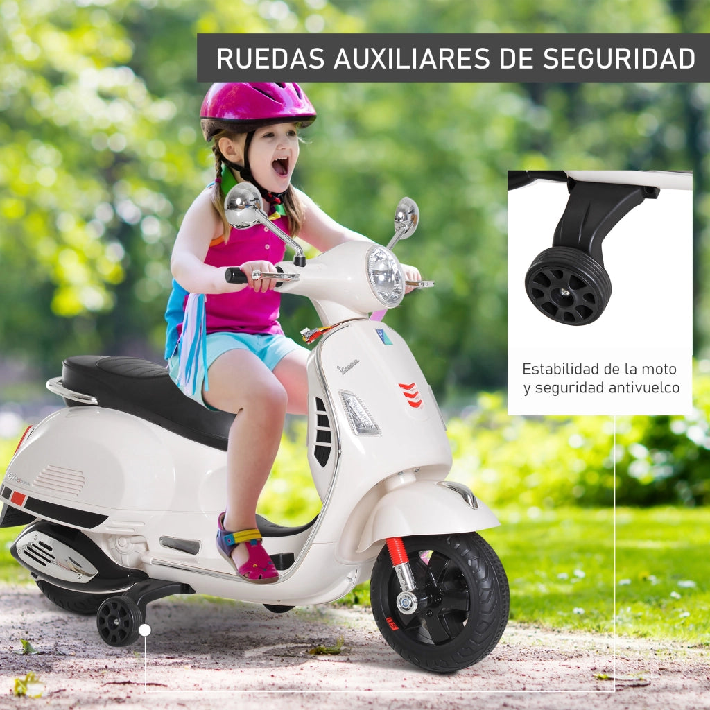 Moto Elettrica per Bambini 3-6 Anni ¨C zephmum ¨C Bianco