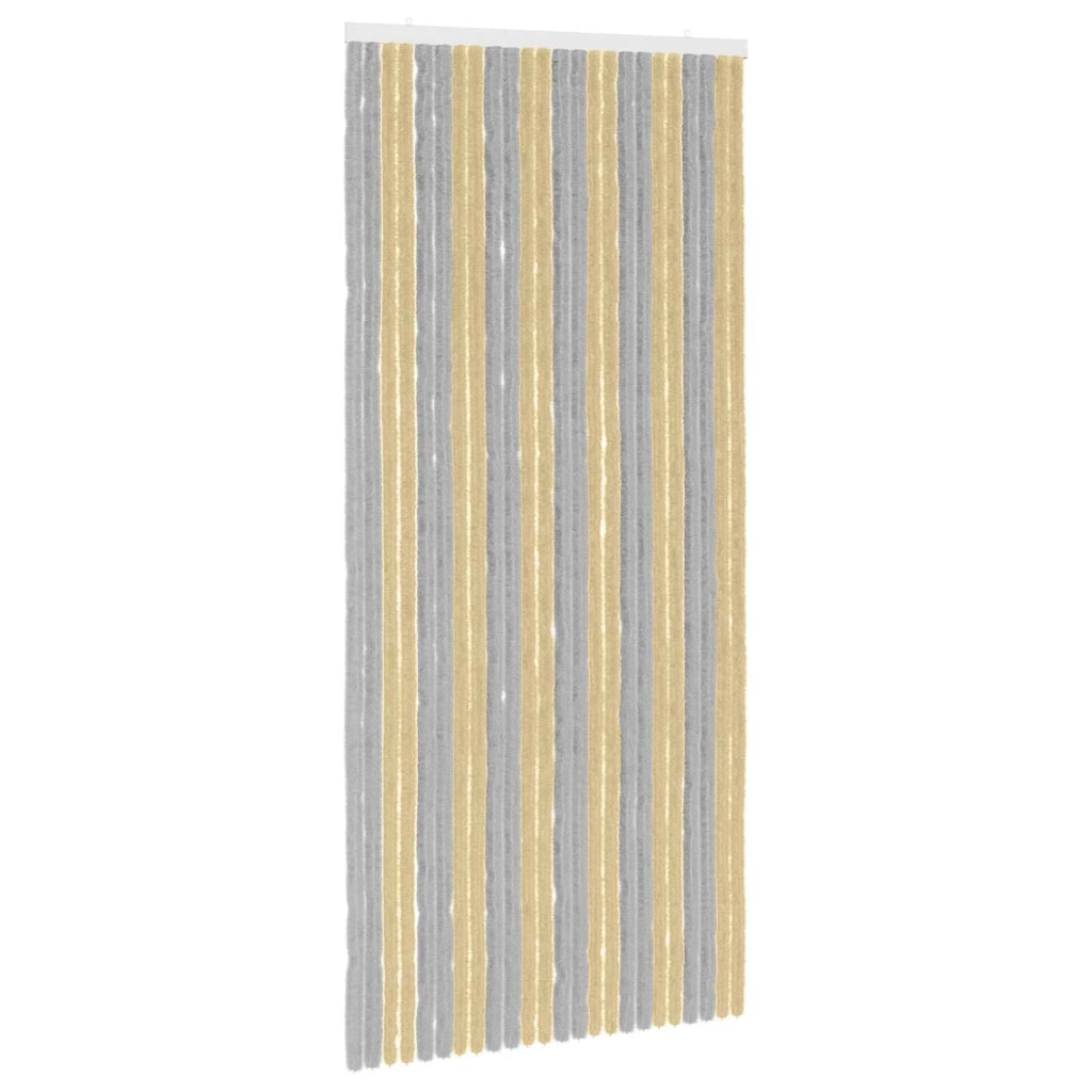 Tenda per insetti in chenille Grigio e Beige 100 x 220 cm 42034466