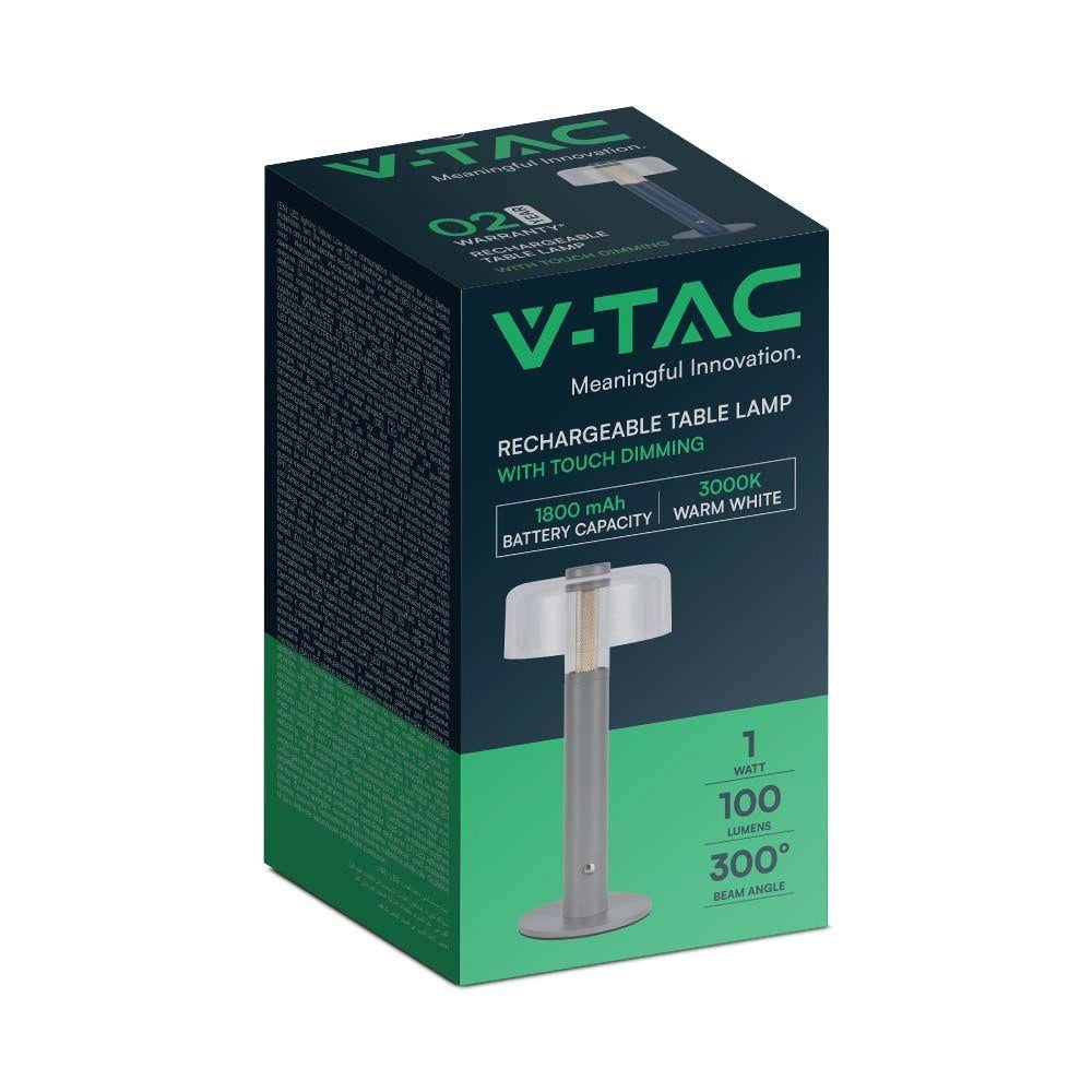 Lampada da tavolo LED 1W 100lm USB-C ricaricabile grigia