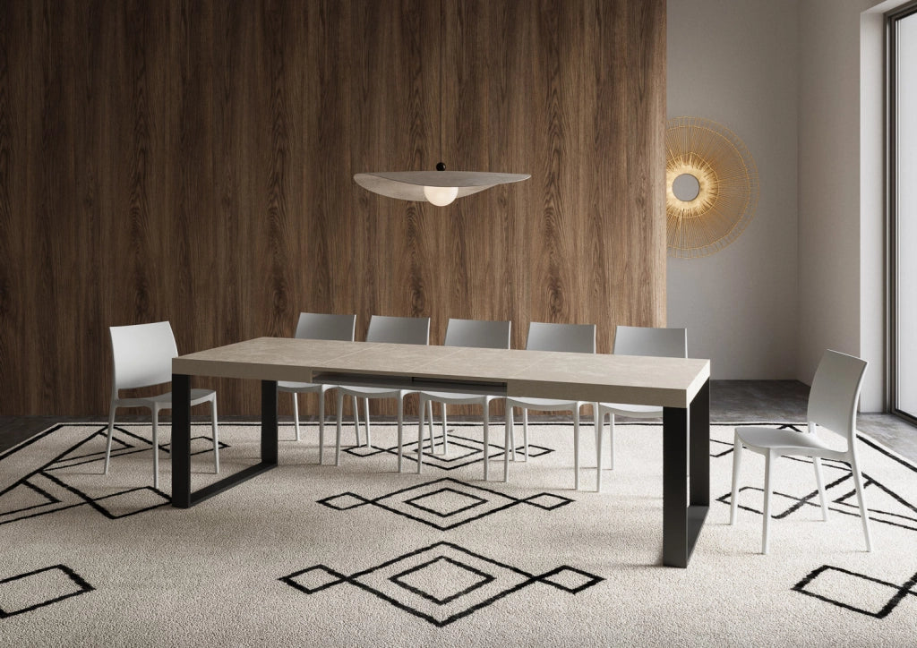 Tavolo Allungabile 160-264x90x77 cm Tecno Cashmere Gambe Antracite