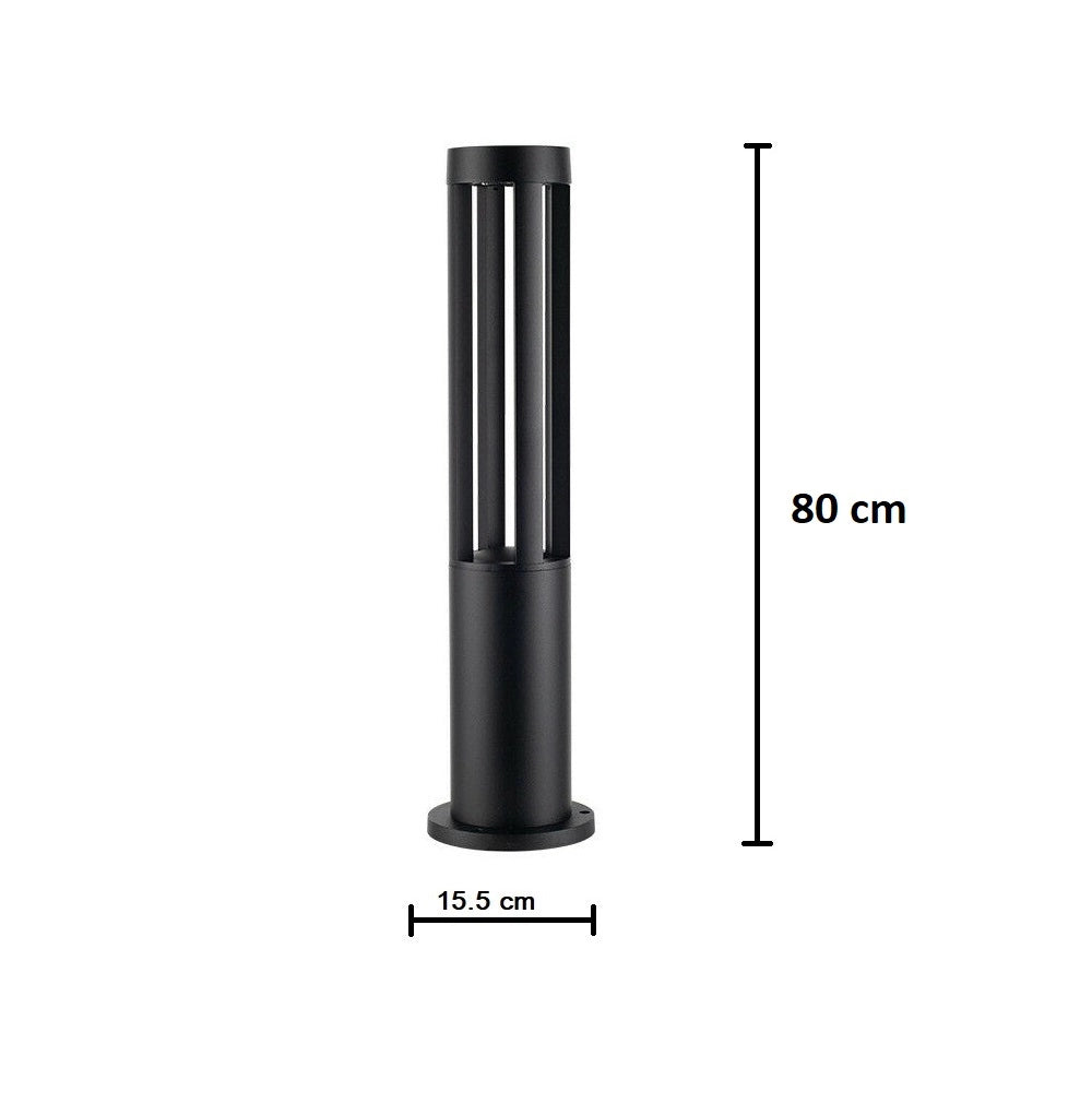 Lampione LED da Giardino 80cm con Palo Grigio 15W IP65 CCT Switch 3 Tonalità Luce selezionabili 3000K 4000K 6500K da ESTERNO moderno