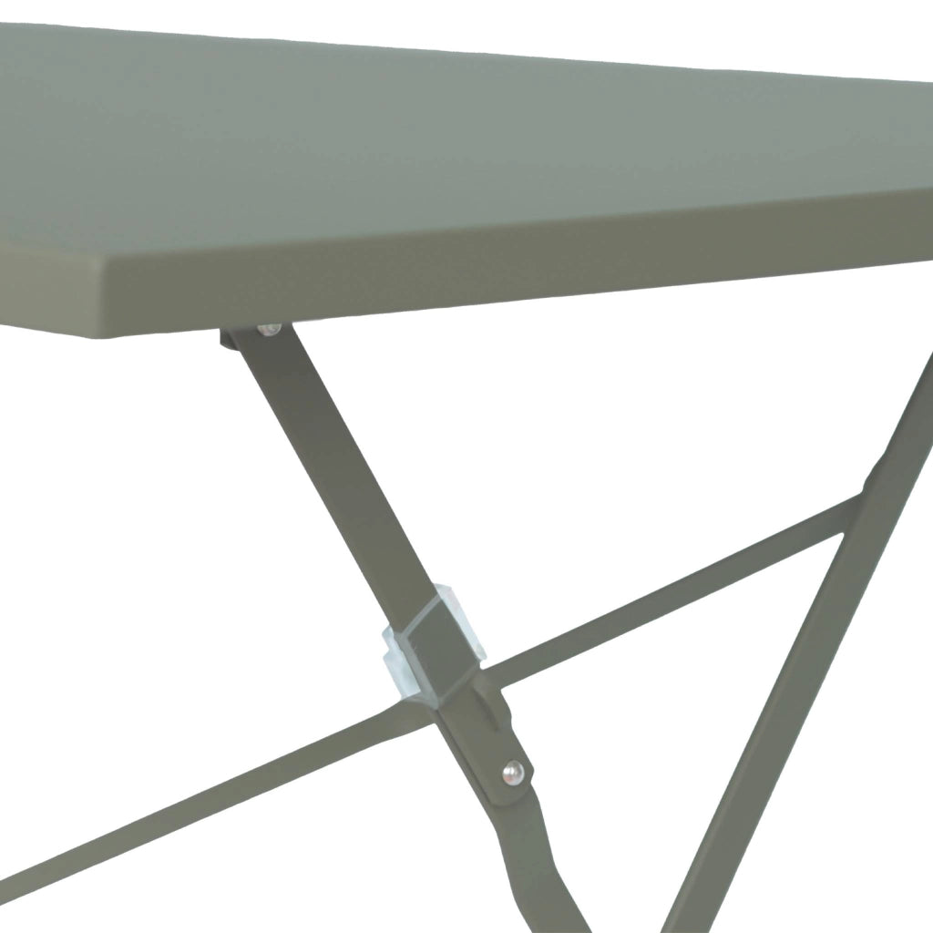 Set tavolo da giardino pieghevole in acciaio con 4 sedie, 110cm, verde