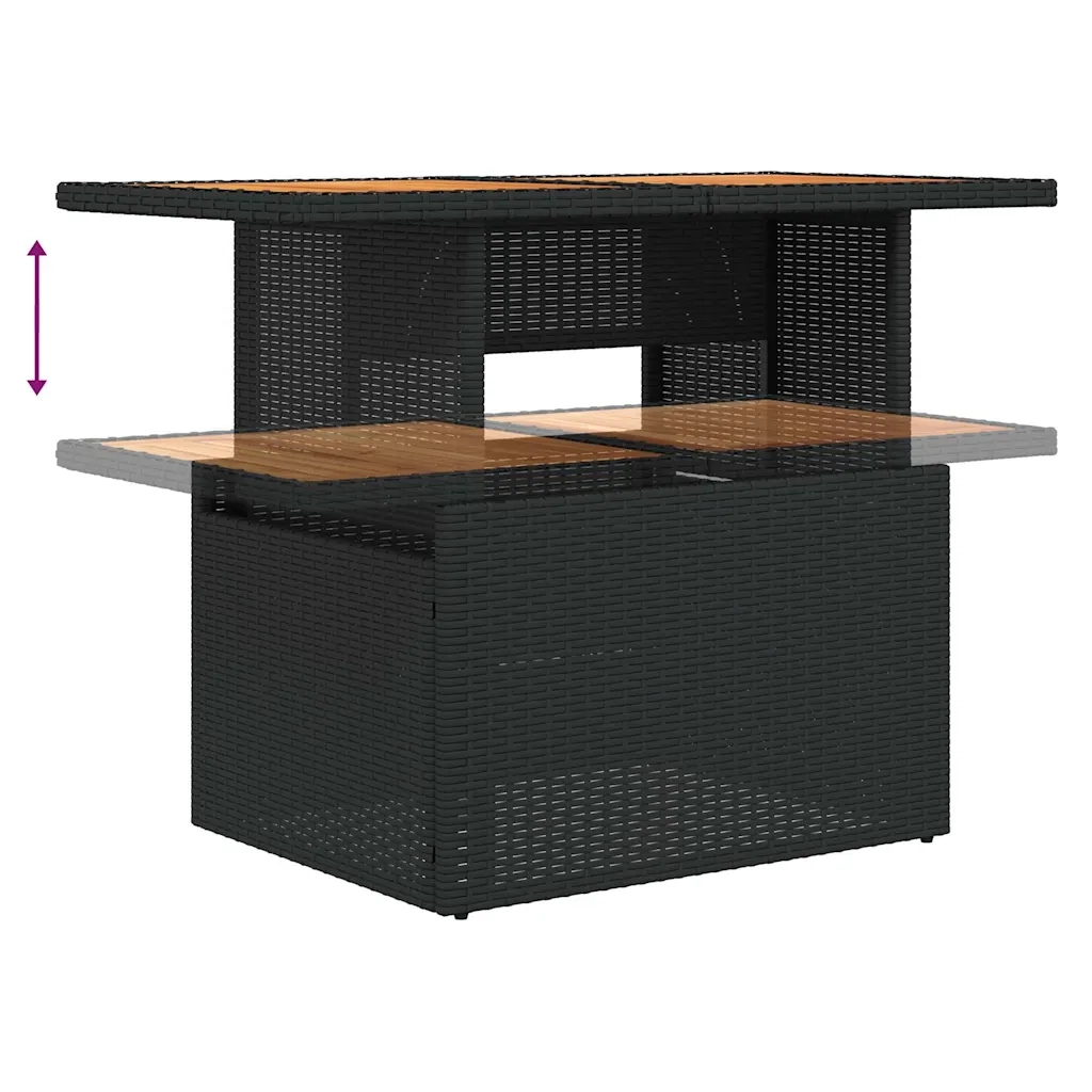 Set Divani da Giardino con Cuscini 7pz Nero Polyrattan 3327004