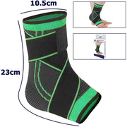Trade Shop - Coppia Cavigliere Supporto Per Caviglia Anallergica Elastica Sport Fitness Verde -