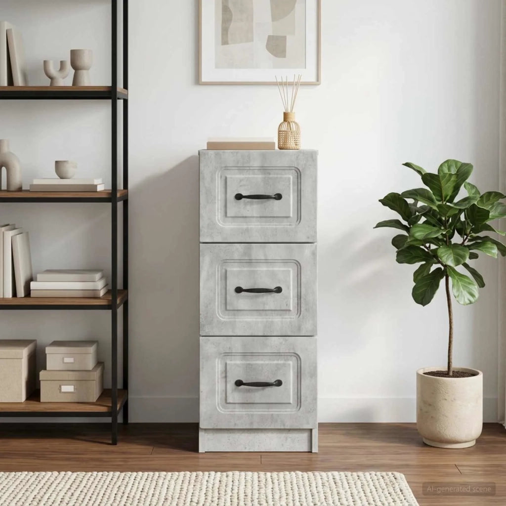 Mobile con Cassetti Grigio Cemento 33 x 34,5 x 87 cm 895768