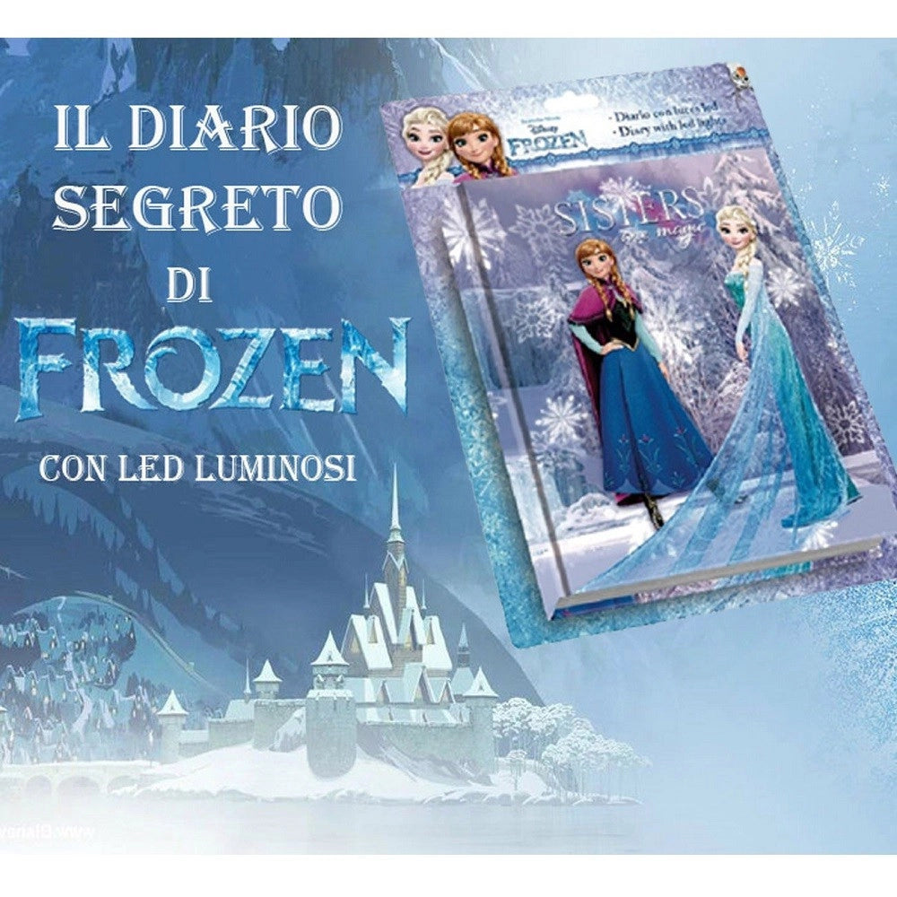 Trade Shop - Frozen Diario Segreto Anna E Elsa Magico Con Led Per Scuola Bambini Hobby -