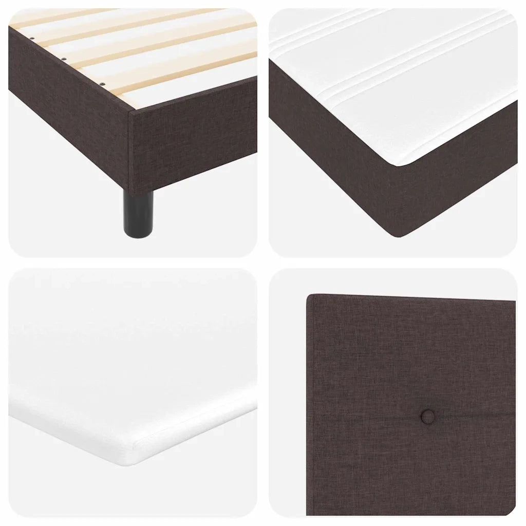 Letto a molle con testiera Marrone Scuro 200 x 80 cm Tessuto 3341072
