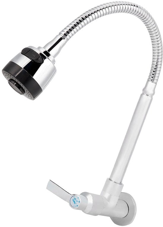 Montaggio a Spina 360° Rotativo - Rubinetto d'Acqua Fredda - Acciaio Inox - 2 Modalità di Aspersione - Resistente alle Sollecitazioni - Facile da Installare - Rubinetto per Vasca da Bagno