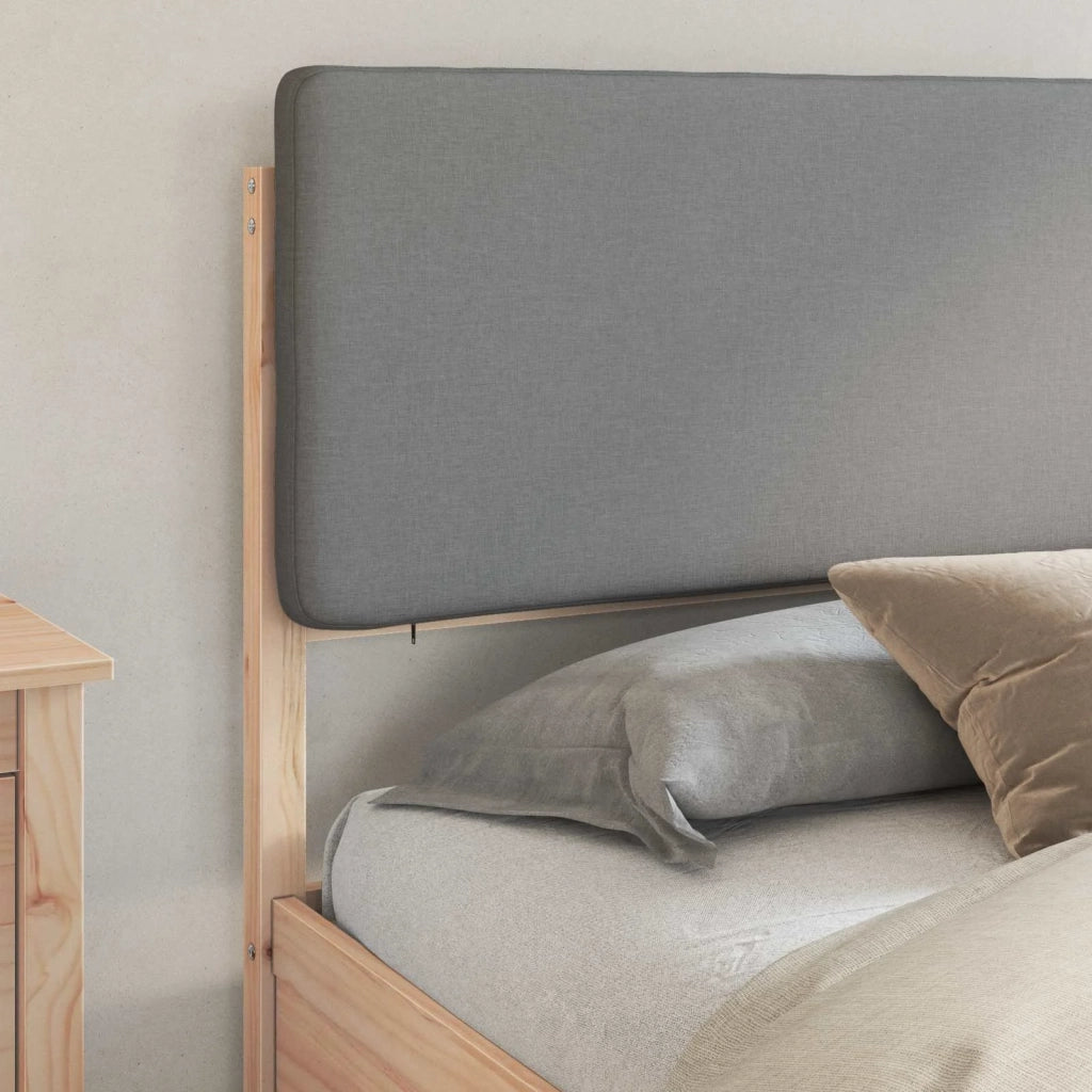Letto con Testiera Rivestita-Struttura Letto con Testiera Grigio chiaro 200 x 200 cm 909745