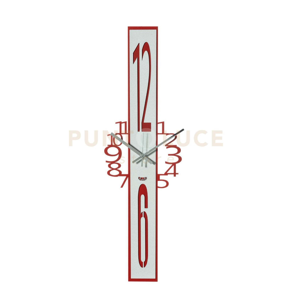 orologio jody Rosso e bianco marmo in Ferro 23x75cmh
